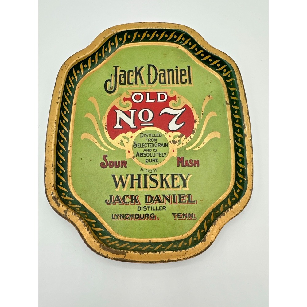 Vintage Jack Daniel's Old No. 7 Whiskey Metal Tray Barringer Wallis Manners